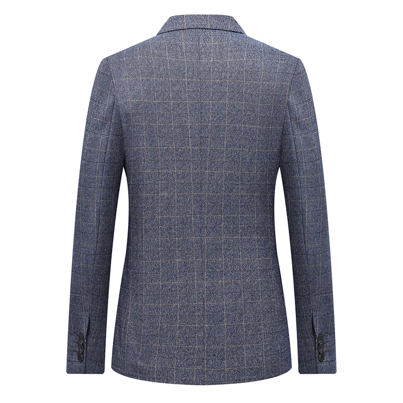 OSCN7 Grey Check Casual Slim Fit Blazer Men 2018 Formal Business Suit ...